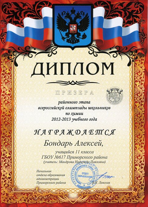2012-2013 Бондарь (РО-химия)