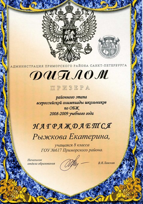 Рыжкова (РО-ОБЖ) 2008-2009