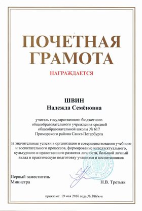 Швин Надежда Семеновна